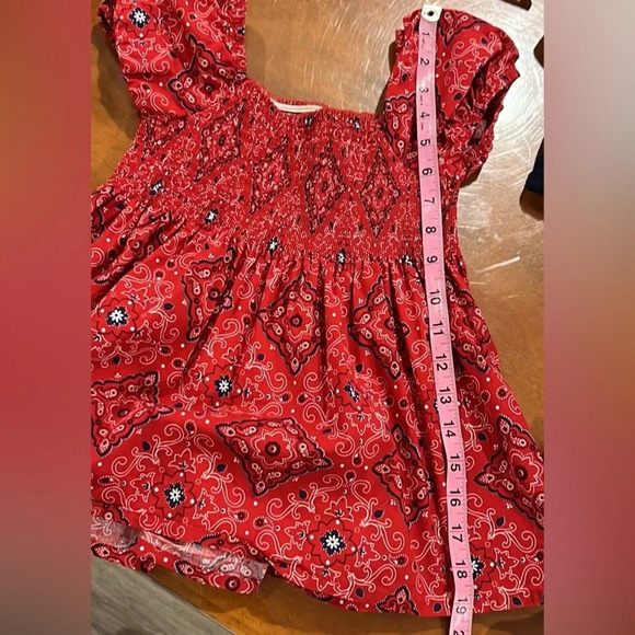 Hartstrings smocked bandana print short sleeve top size 10 - Picture 5 of 8